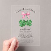 Invitations En Acrylique A Little Lucky Charm Shamrock Coquette Bow  (In situ (ordinateur de poche))