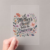 Invitations En Acrylique A Mother's Heart Holds The Universe (In situ (ordinateur de poche))