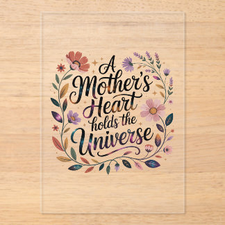 Invitations En Acrylique A Mother's Heart Holds The Universe