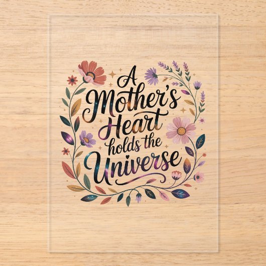 Invitations En Acrylique A Mother's Heart Holds The Universe (Recto)