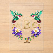 Invitations En Acrylique ABC Hummingbird Any Letters Custom Wedding (Recto)