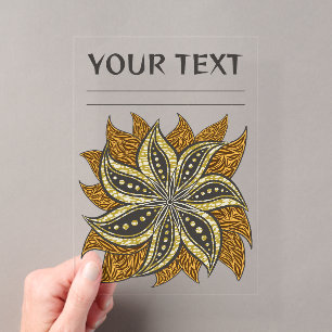 Invitations En Acrylique Abstrait Floral Africain de Style Batik