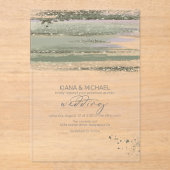 Invitations En Acrylique Abstrait Paint Strokes Mariage V3 ID886 (Recto)