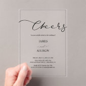 Invitations En Acrylique acclamer Elegant Minimalist Simple Mariage (In situ (ordinateur de poche))