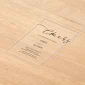 Invitations En Acrylique acclamer Elegant Minimalist Simple Mariage (Poser)
