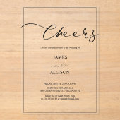 Invitations En Acrylique acclamer Elegant Minimalist Simple Mariage (Recto)