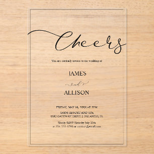 Invitations En Acrylique acclamer Elegant Minimalist Simple Mariage