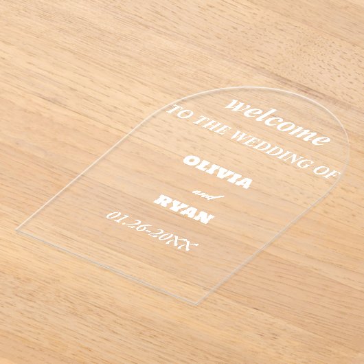 Invitations En Acrylique accueil élégant à notre panneau mariage (Poser)