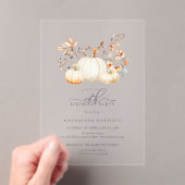 Invitations En Acrylique ACRYLIC 19e anniversaire Citrouille blanc Feuilles (In situ (ordinateur de poche))