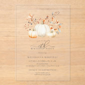 Invitations En Acrylique ACRYLIC 19e anniversaire Citrouille blanc Feuilles (Recto)