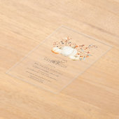 Invitations En Acrylique ACRYLIC 60e anniversaire Citrouille blanc Feuilles (Poser)