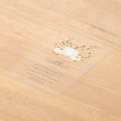 Invitations En Acrylique ACRYLIC 70e anniversaire Citrouille blanc Feuilles (Poser)