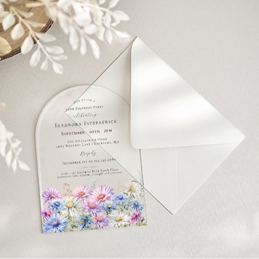 Invitations En Acrylique ACRYLIC ARCH 40 Birthday September Birth Flower 