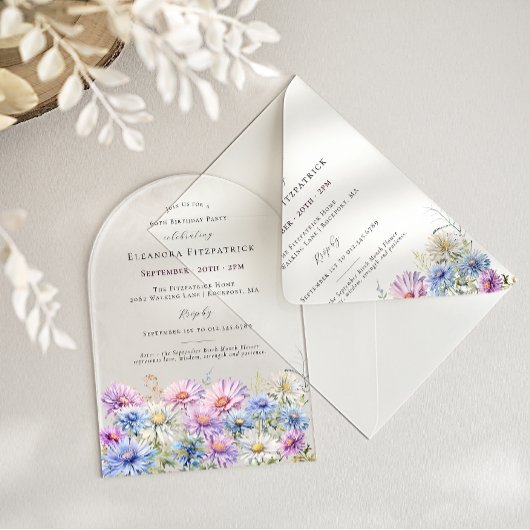 Invitations En Acrylique ACRYLIC ARCH 60 Birthday September Birth Flower