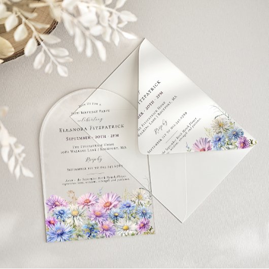 Invitations En Acrylique ACRYLIC ARCH 75 Birthday September Birth Flower 