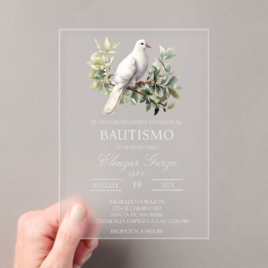 Invitations En Acrylique Acrylic baptism  (In situ (ordinateur de poche))