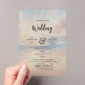 Invitations En Acrylique ACRYLIC Destination Mariage Plage Coucher de solei (In situ (ordinateur de poche))