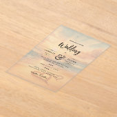 Invitations En Acrylique ACRYLIC Destination Mariage Plage Coucher de solei (Poser)