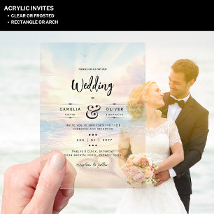 Invitations En Acrylique ACRYLIC Destination Mariage Plage Coucher de solei