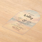 Invitations En Acrylique ACRYLIC Destination Mariage Plage Coucher de solei (Poser)