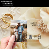 Invitations En Acrylique ACRYLIC Enregistrer La Date PHOTO Qr Code RSVP