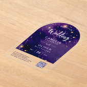Invitations En Acrylique ACRYLIC MARIAGE Starry Night Sky QR Code RSVP (Poser)
