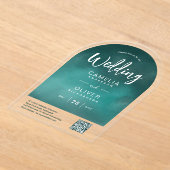 Invitations En Acrylique ACRYLIC MARIAGE Turquoise vert QR Code RSVP Site W (Poser)