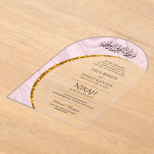 Invitations En Acrylique ACRYLIC NIKAH WALIMA Gold Texte Élégant Islamique (Poser)