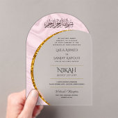 Invitations En Acrylique ACRYLIC NIKAH WALIMA Gold Texte Élégant Islamique (In situ (ordinateur de poche))