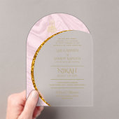 Invitations En Acrylique ACRYLIC NIKAH WALIMA Gold Texte Élégant Islamique (In situ (ordinateur de poche))