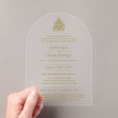 Invitations En Acrylique ACRYLIC NIKAH WALIMA Gold Texte Élégant Islamique (In situ (ordinateur de poche))