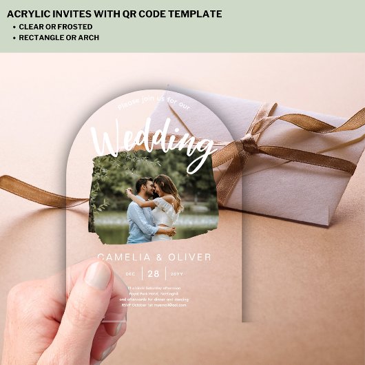 Invitations En Acrylique ACRYLIC Photo Wedding Inviter Modern Rustic ARCH