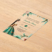 Invitations En Acrylique ACRYLIC Quinceañera Emerald GREEN OR robe (Poser)