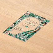 Invitations En Acrylique ACRYLIC Quinceañera Emerald GREEN Silver Robe (Poser)