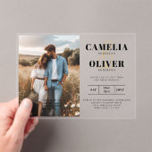 Invitations En Acrylique ACRYLIC Wedding Invite PHOTO Qr Code RSVP (In situ (ordinateur de poche))