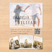Invitations En Acrylique ACRYLIC Wedding Invite PHOTO Qr Code RSVP (Recto)