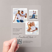 Invitations En Acrylique ACRYLIC Wedding Invite PHOTO Qr Code RSVP (In situ (ordinateur de poche))