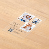 Invitations En Acrylique ACRYLIC Wedding Invite PHOTO Qr Code RSVP (Poser)