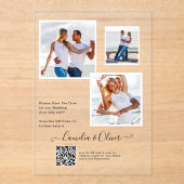Invitations En Acrylique ACRYLIC Wedding Invite PHOTO Qr Code RSVP (Recto)