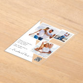 Invitations En Acrylique ACRYLIC Wedding Invite PHOTO Qr Code RSVP (Poser)
