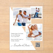 Invitations En Acrylique ACRYLIC Wedding Invite PHOTO Qr Code RSVP (Recto)