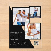 Invitations En Acrylique ACRYLIC Wedding Invite PHOTO Qr Code RSVP (Recto)