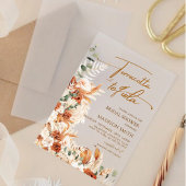 Invitations En Acrylique Acrylique Boho Pampas Fête des mariées en laiton A