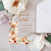 Invitations En Acrylique Acrylique Boho Pampas Fête des mariées en laiton A