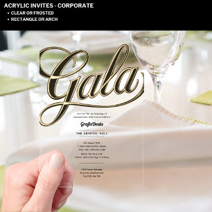Invitations En Acrylique Acrylique Clair Gala Affaires Caritatif Entreprise
