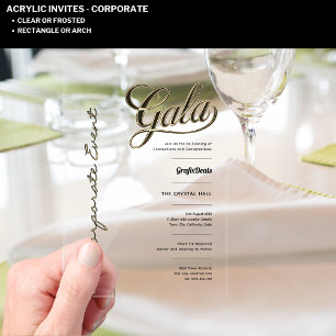 Invitations En Acrylique Acrylique Clair Gala Affaires Caritatif Entreprise