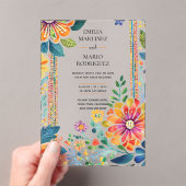 Invitations En Acrylique Acrylique Clear Fiesta Floral Mariage BUDGET (In situ (ordinateur de poche))