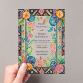 Invitations En Acrylique Acrylique Clear Fiesta Folkart Floral Mariage BUDG (In situ (ordinateur de poche))