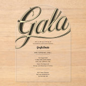 Invitations En Acrylique Acrylique Clear Gala Business Charity Corporate Go (Recto)