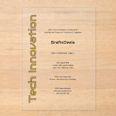 Invitations En Acrylique Acrylique Clear Tech Innovation Événements d'entre (Recto)
